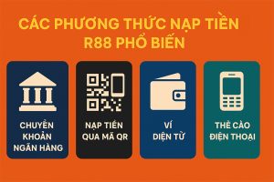 Các phương thức nạp tiền R88 được hỗ trợ